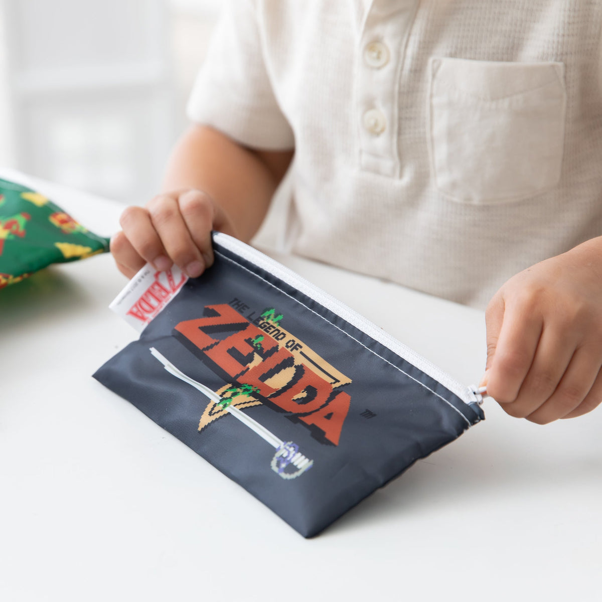 Zelda Reusable Snack Bag Set, Waterproof Fabric, BPA Free, Eco-Friendly – Nintendo Baby | Bumkins