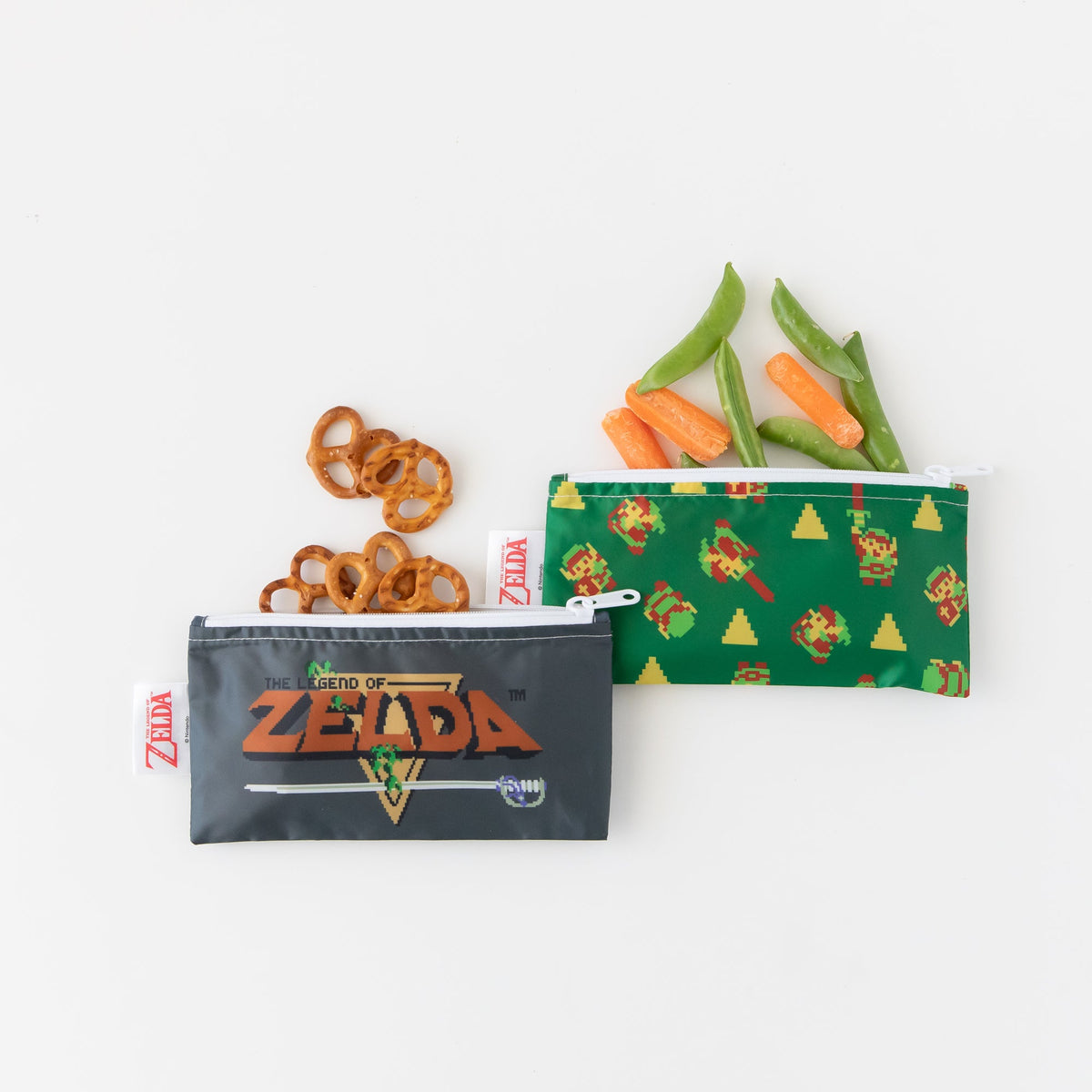 Zelda Reusable Snack Bag Set, Waterproof Fabric, BPA Free, Eco-Friendly – Nintendo Baby | Bumkins