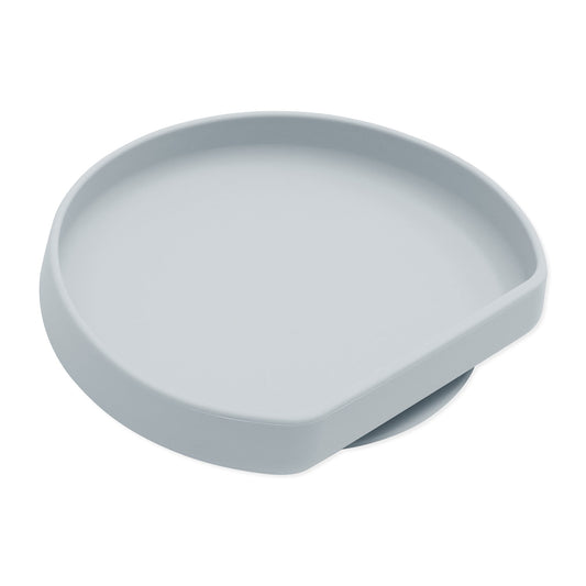 Silicone Suction Cup Learner Plate For Older Kids in Grey | Bumkins