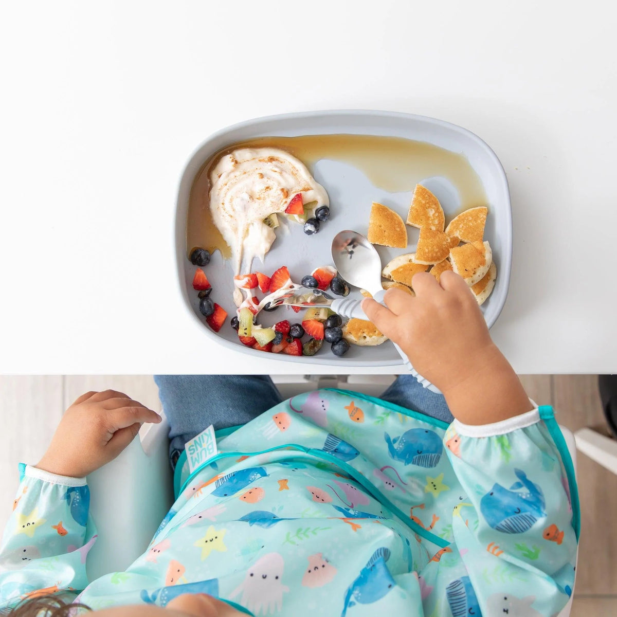 Large Silicone Suction Kids Plate/Tray For Bigger Meals | Bumkins