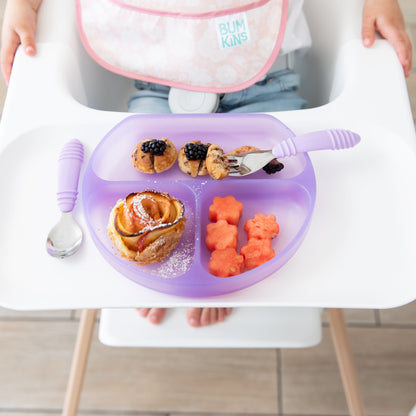 Purple Jelly Silicone Suction Grip Dish for Toddlers, Babies | Bumkins