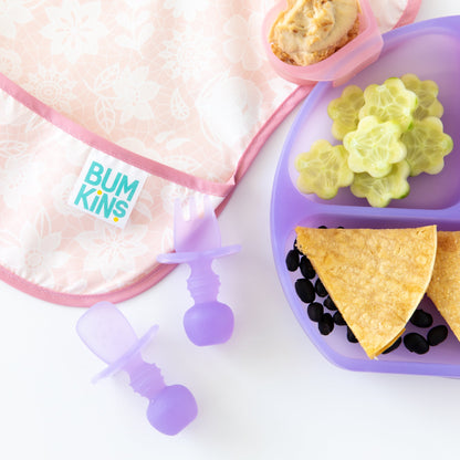 Purple Jelly Silicone Suction Grip Dish for Toddlers, Babies | Bumkins