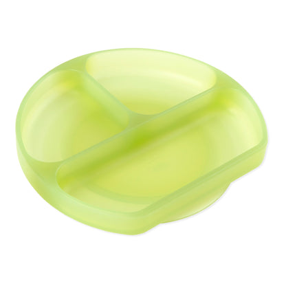 Silicone Grip Dish with 3 Sections for Babies - Green Jelly | Bumkins