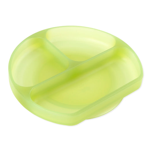Silicone Grip Dish with 3 Sections for Babies - Green Jelly | Bumkins