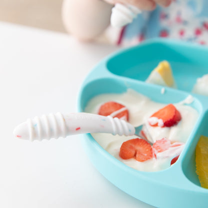 Toddler-Safe Kids Silverware Duo in Cute Vanilla Sprinkle | Bumkins
