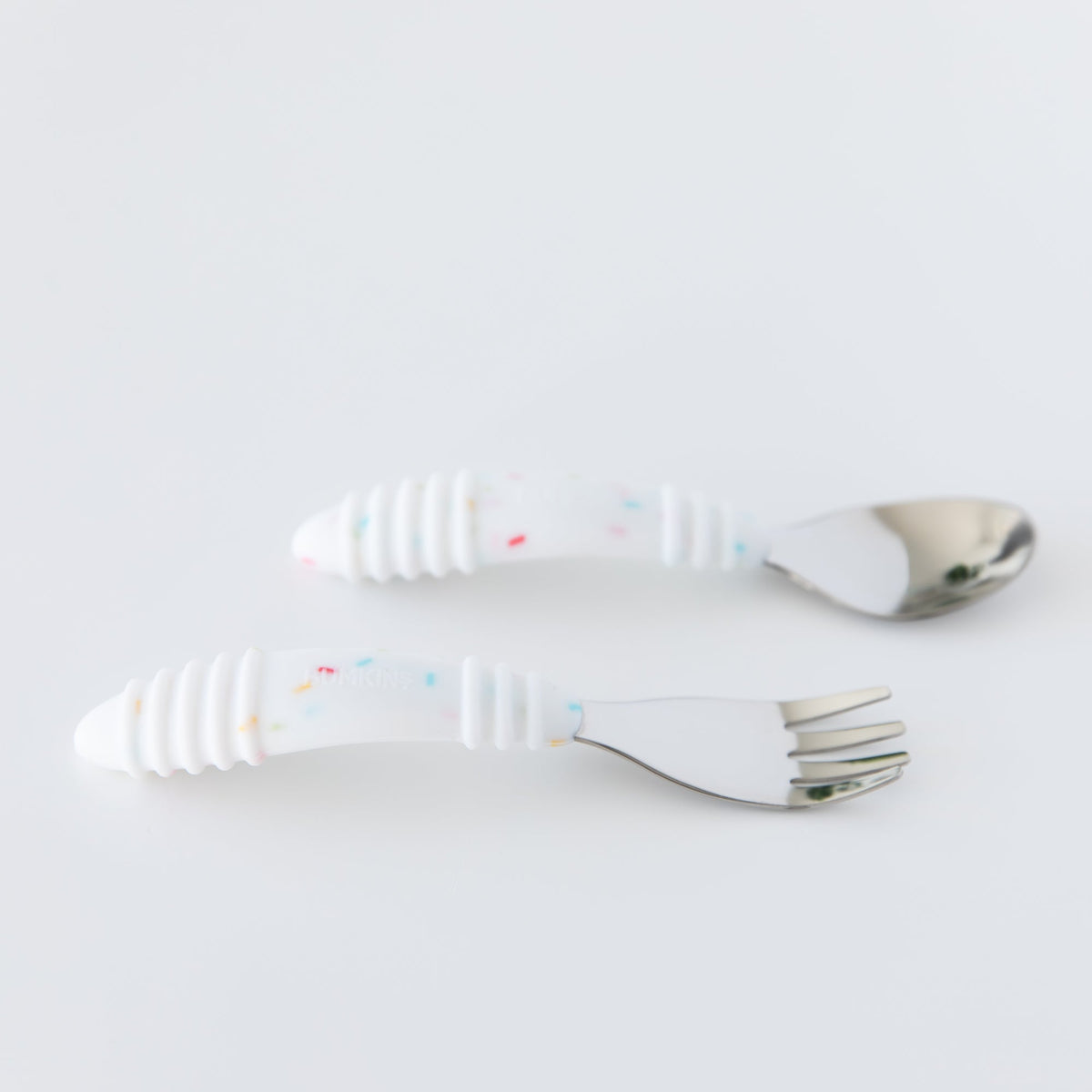 Toddler-Safe Kids Silverware Duo in Cute Vanilla Sprinkle | Bumkins