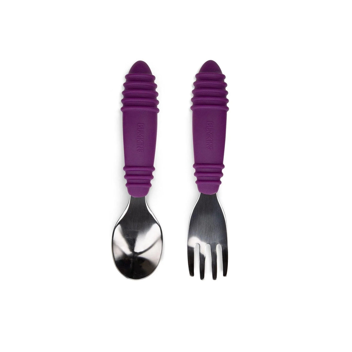 Fun Purple Children's Utensils Spoon + Fork Set | Bumkins