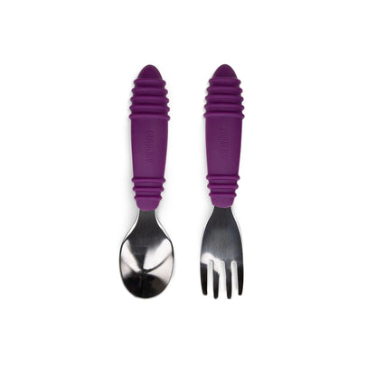 Fun Purple Children's Utensils Spoon + Fork Set | Bumkins