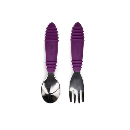 Fun Purple Children's Utensils Spoon + Fork Set | Bumkins