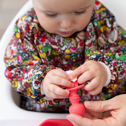 Chewtensils Silicone Baby Spoon and Fork Set – Red Baby | Bumkins