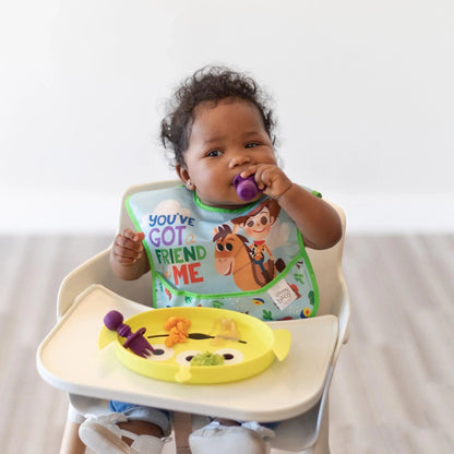 Chewtensils Silicone Baby Spoon and Fork Set - Dark Purple Baby | Bumkins