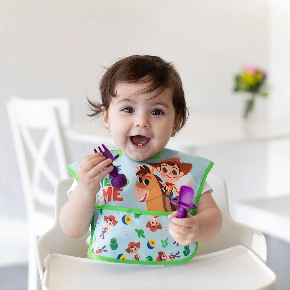 Chewtensils Silicone Baby Spoon and Fork Set - Dark Purple Baby | Bumkins