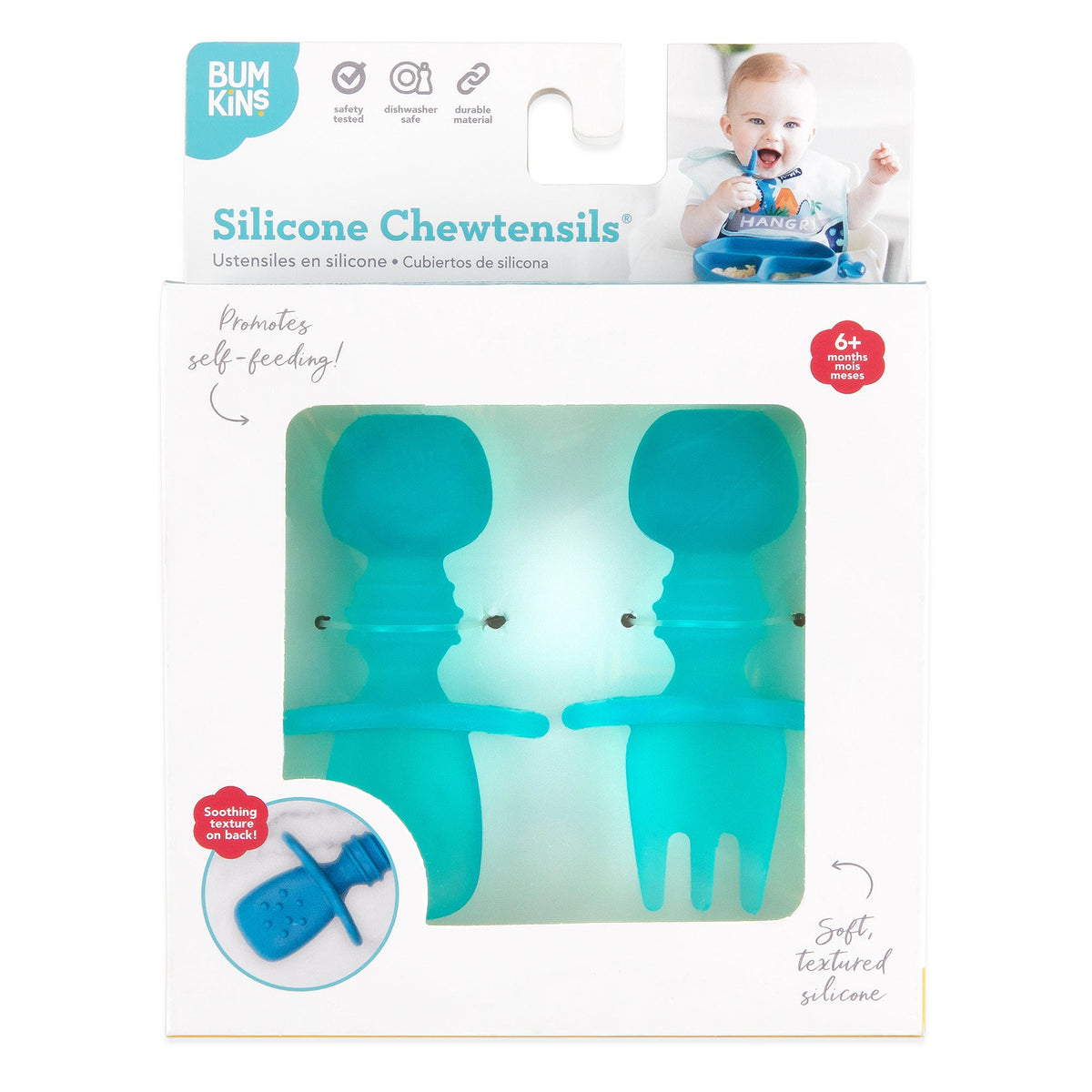 Training Silicone Chewtensils® for Babies, Blue Jelly | Bumkins