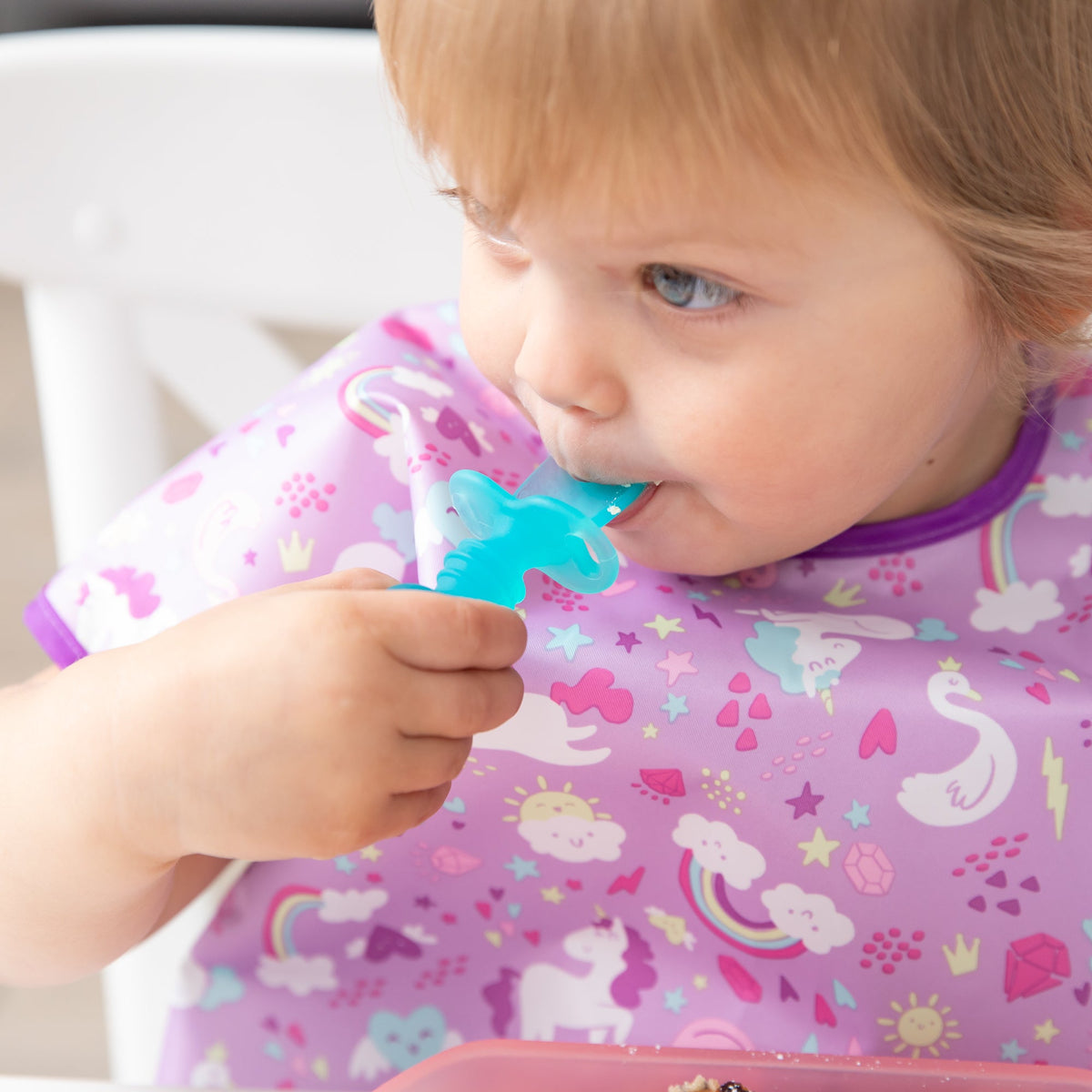 Training Silicone Chewtensils® for Babies, Blue Jelly | Bumkins