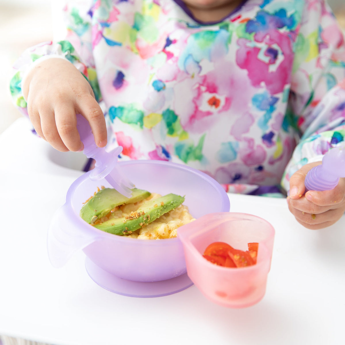 Soft Purple Jelly Silicone Utensils for Baby-Led Weaning | Bumkins