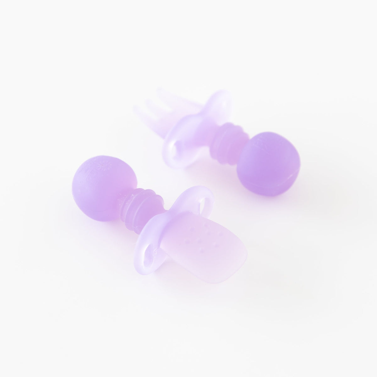 Soft Purple Jelly Silicone Utensils for Baby-Led Weaning | Bumkins