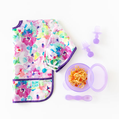 Soft Purple Jelly Silicone Utensils for Baby-Led Weaning | Bumkins