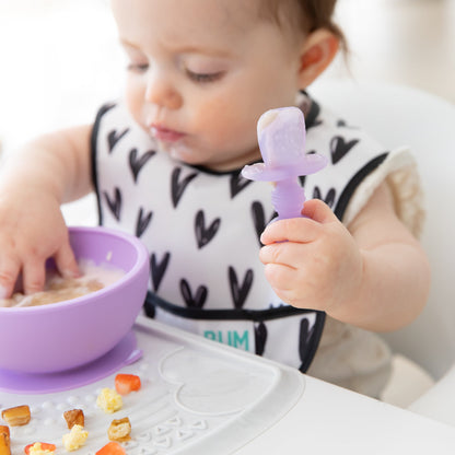 Soft Purple Jelly Silicone Utensils for Baby-Led Weaning | Bumkins
