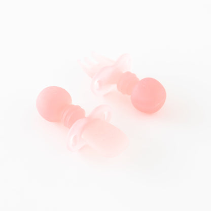Soft Silicone Training Spoon + Fork for Babies, Pink Jelly | Bumkins