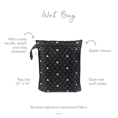 Mickey Mouse Reusable Wet Bag, Travel Bag, Waterproof Fabric Baby | Bumkins