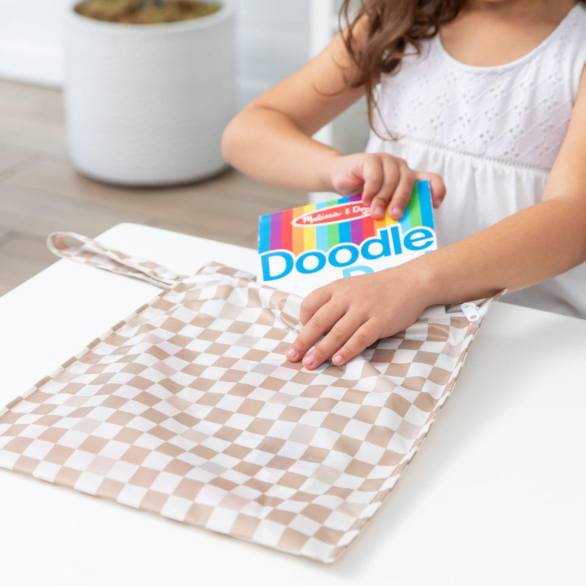 Wet Bag + Wet/Dry Bag Set: Tan Checker | Machine Washable | Bumkins