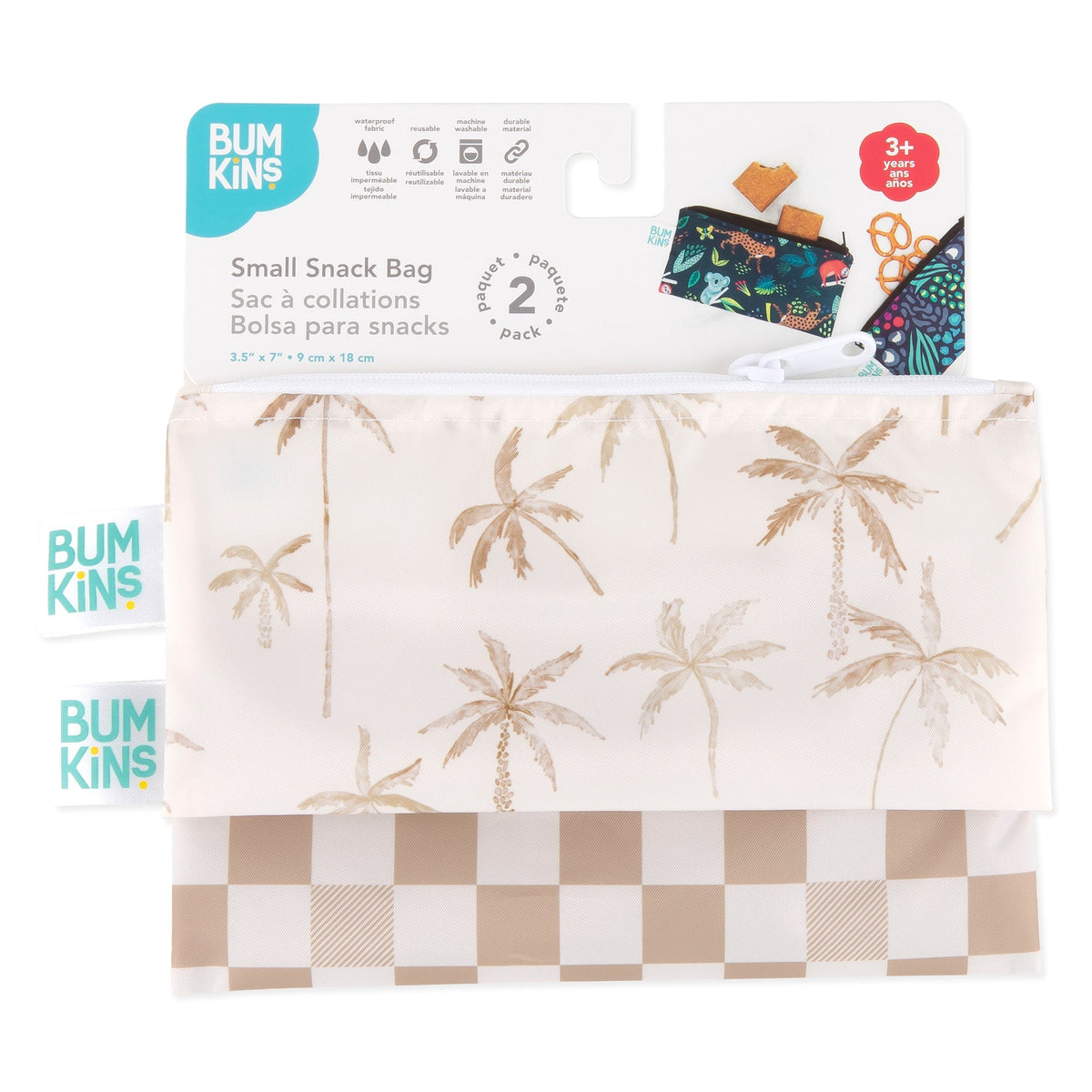 Reusable Snack Bag, Small 2 Pack: Palm Check | Bumkins
