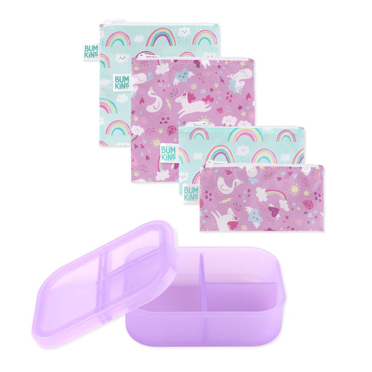 Lunchbox Legends 6-Piece Set: Unicorns Purple Jelly | Bumkins