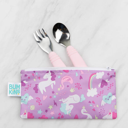 Reusable Snack Bags, Waterproof Fabric, BPA Free, 2-Pack – Unicorns & Rainbows Baby | Bumkins