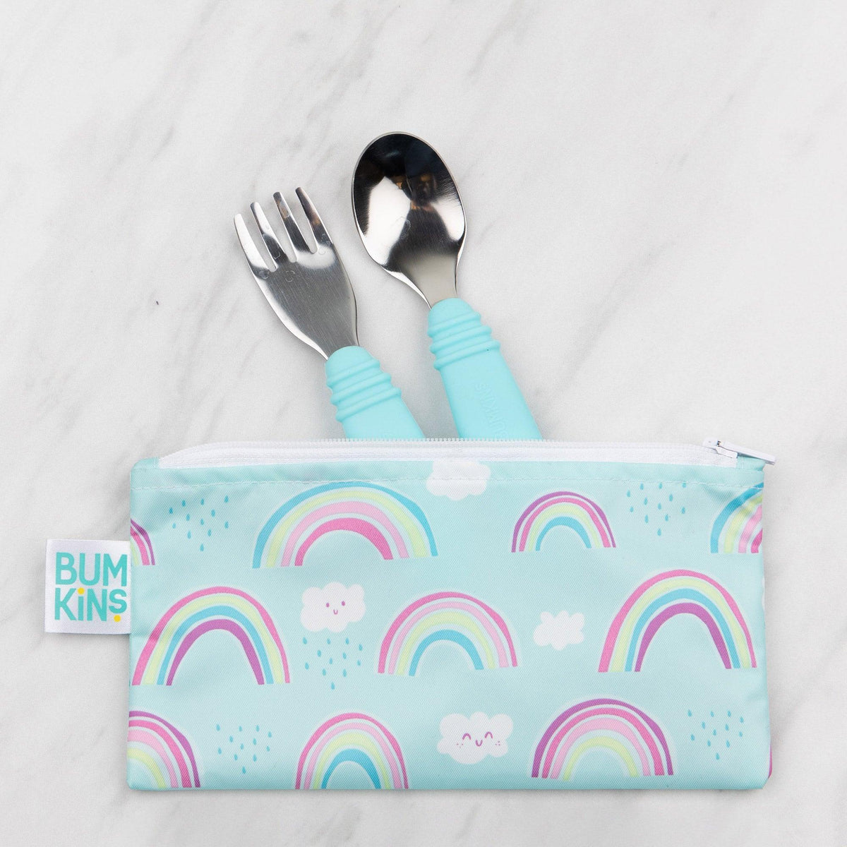 Reusable Snack Bags, Waterproof Fabric, BPA Free, 2-Pack – Unicorns & Rainbows Baby | Bumkins