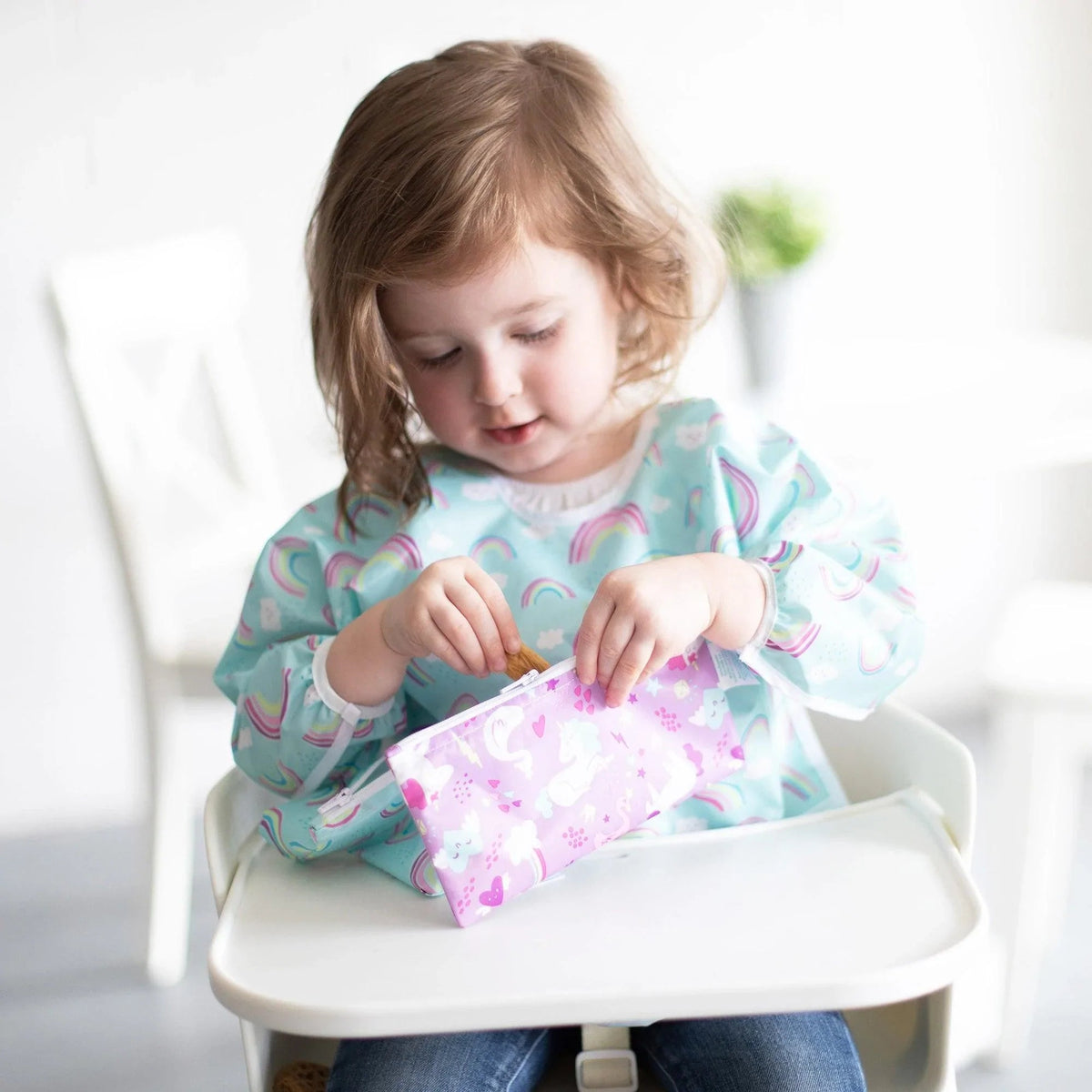 Reusable Snack Bags, Waterproof Fabric, BPA Free, 2-Pack – Unicorns & Rainbows Baby | Bumkins