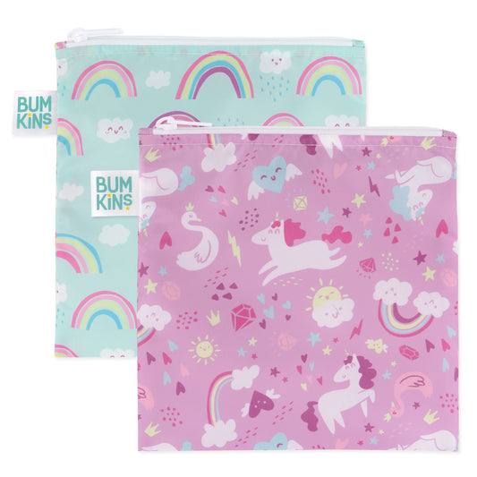Reusable Sandwich Bags 2-pk, Waterproof Fabric, BPA Free, Eco-Friendly – Unicorns Baby | Bumkins