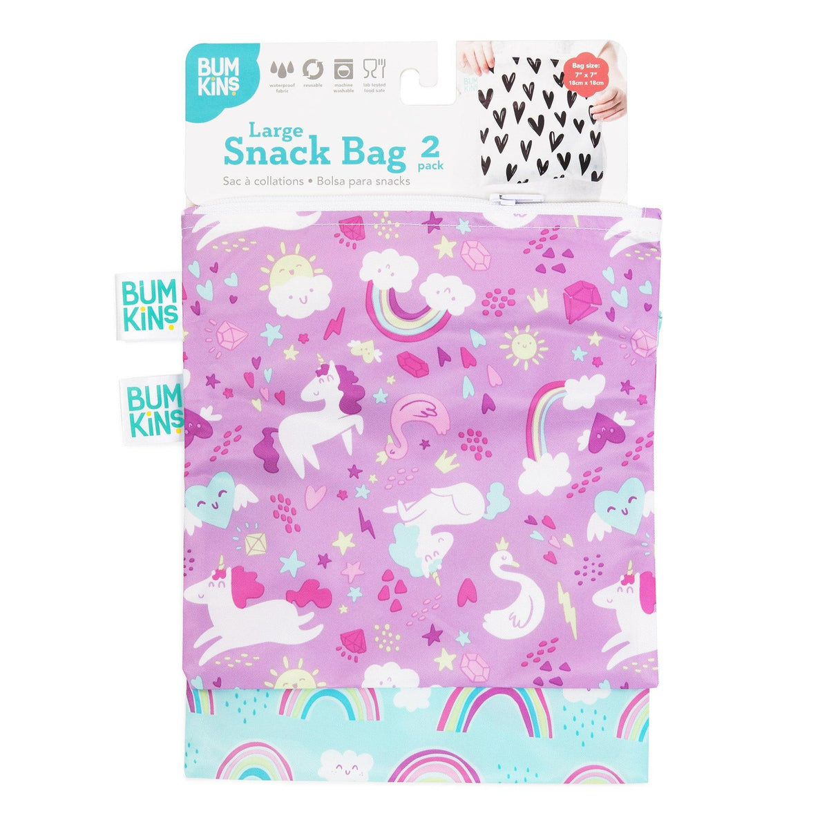 Reusable Sandwich Bags 2-pk, Waterproof Fabric, BPA Free, Eco-Friendly – Unicorns Baby | Bumkins