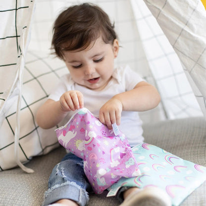 Reusable Sandwich Bags 2-pk, Waterproof Fabric, BPA Free, Eco-Friendly – Unicorns Baby | Bumkins